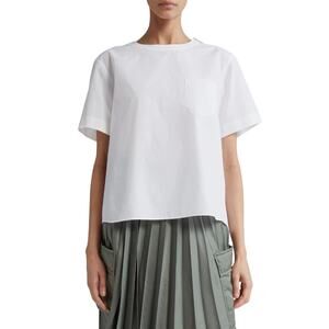 Sacai White Zip Shoulder Pocket Tee Size 3 (Large)